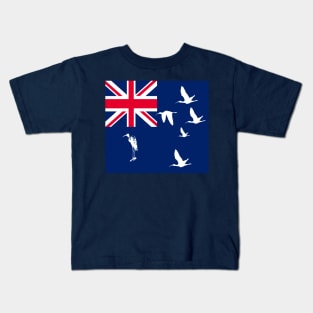 Straya Australia Flag Blue Ensign With Ibises Kids T-Shirt